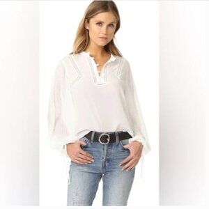 ANINE BING plisse blouse size large EUC